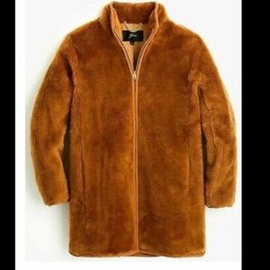 J. Crew Warm Brandy Teddy Coat NWT